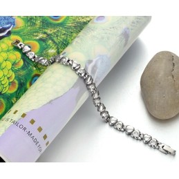 Bracciale Da Donna In Titanio Di Qualità Superiore Con Strass E Cuore