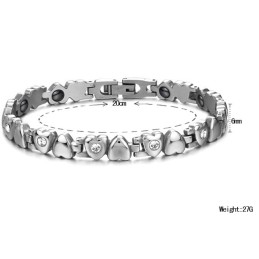 Bracciale Da Donna In Titanio Di Qualità Superiore Con Strass E Cuore