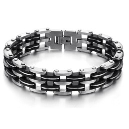 Bracciale In Silicone E Titanio Per Uomo, Qualità E Quantità Garantite