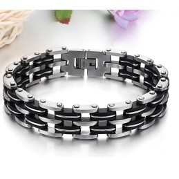 Bracciale In Silicone E Titanio Per Uomo, Qualità E Quantità Garantite