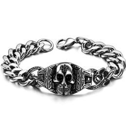 Bracciale In Titanio Con Teschio Di Qualità Superiore