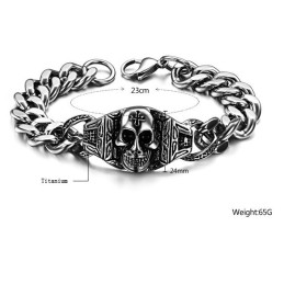 Bracciale In Titanio Con Teschio Di Qualità Superiore