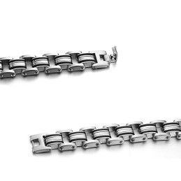 Braccialetto Classico In Titanio E Silicone Per Uomo Di Qualità Stabile