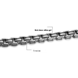 Braccialetto Classico In Titanio E Silicone Per Uomo Di Qualità Stabile