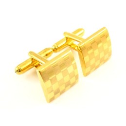 Gemelli Quadrati In Titanio Con Placcatura In Oro