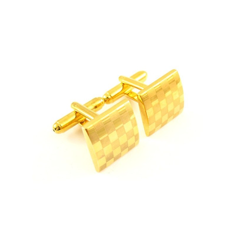 Gemelli Quadrati In Titanio Con Placcatura In Oro Gemelli Quadrati In Titanio Con Placcatura In Oro