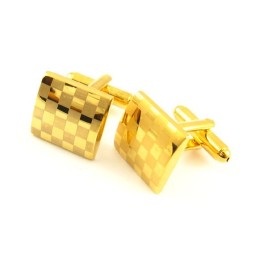 Gemelli Quadrati In Titanio Con Placcatura In Oro