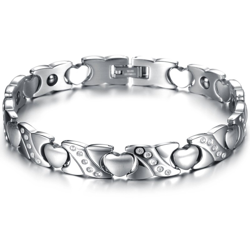 Bracciale In Titanio Sweetheart Con Diamante, Qualità E Quantità Garantite Bracciale In Titanio Sweetheart Con Diamante, Qualità E Quantità Garantite