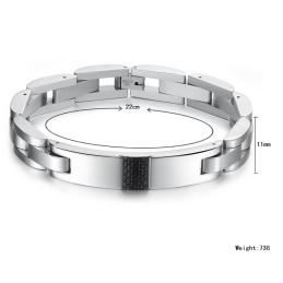 Bracciale In Fibra Di Carbonio E Titanio Nero Da Uomo Di Qualità Queen Of The