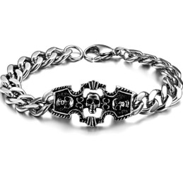 Bracciale In Titanio Con Teschio Maschile Di Ottima Qualità
