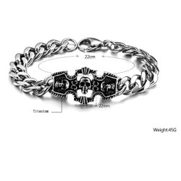 Bracciale In Titanio Con Teschio Maschile Di Ottima Qualità