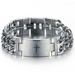 Bracciale In Titanio Con Croce Maschile Facile Da Usare