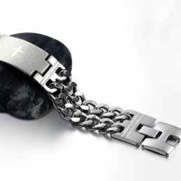 Bracciale In Titanio Con Croce Maschile Facile Da Usare