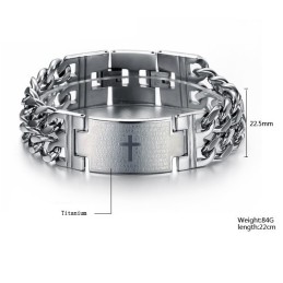 Bracciale In Titanio Con Croce Maschile Facile Da Usare