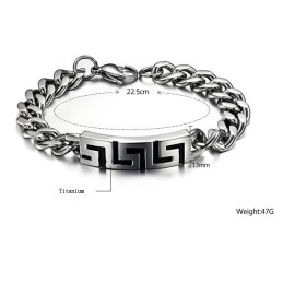 Bracciale In Titanio Great Wall Da Uomo, Modello Queen Of Quality