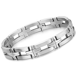 Bracciale In Titanio Con Croce Maschile Di Alta Qualità