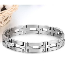 Bracciale In Titanio Con Croce Maschile Di Alta Qualità
