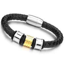 Bracciale In Pelle Di Titanio Di Forma Rotonda Da Uomo, Di Qualità Affidabile