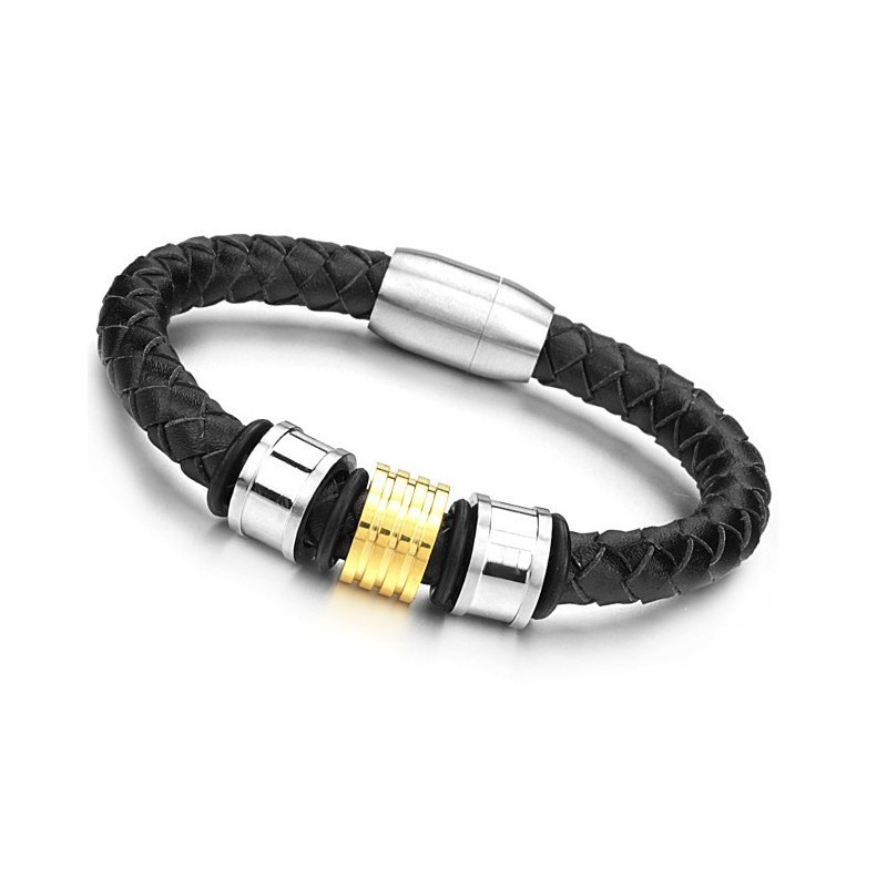 Bracciale In Pelle Di Titanio Di Forma Rotonda Da Uomo, Di Qualità Affidabile