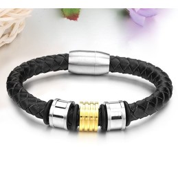 Bracciale In Pelle Di Titanio Di Forma Rotonda Da Uomo, Di Qualità Affidabile