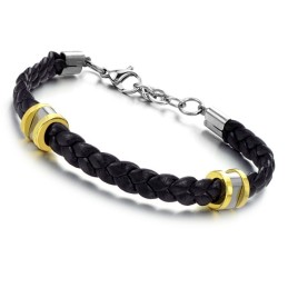 Bracciale In Pelle Di Titanio Conciso Di Alta Qualità