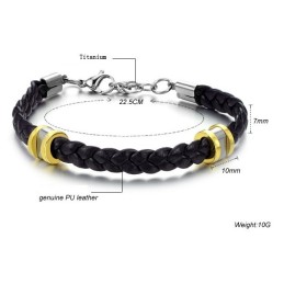 Bracciale In Pelle Di Titanio Conciso Di Alta Qualità