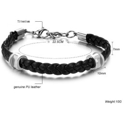 Bracciale In Pelle Di Titanio Conciso Di Alta Qualità