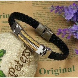 Bracciale In Pelle Di Titanio Da Uomo Di Eccellente Qualità