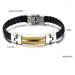 Bracciale In Pelle Di Titanio Da Uomo Di Eccellente Qualità
