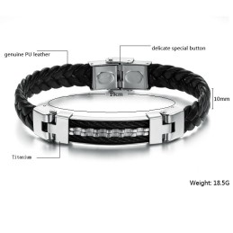 Bracciale In Pelle Di Titanio Classico Di Qualità Affidabile