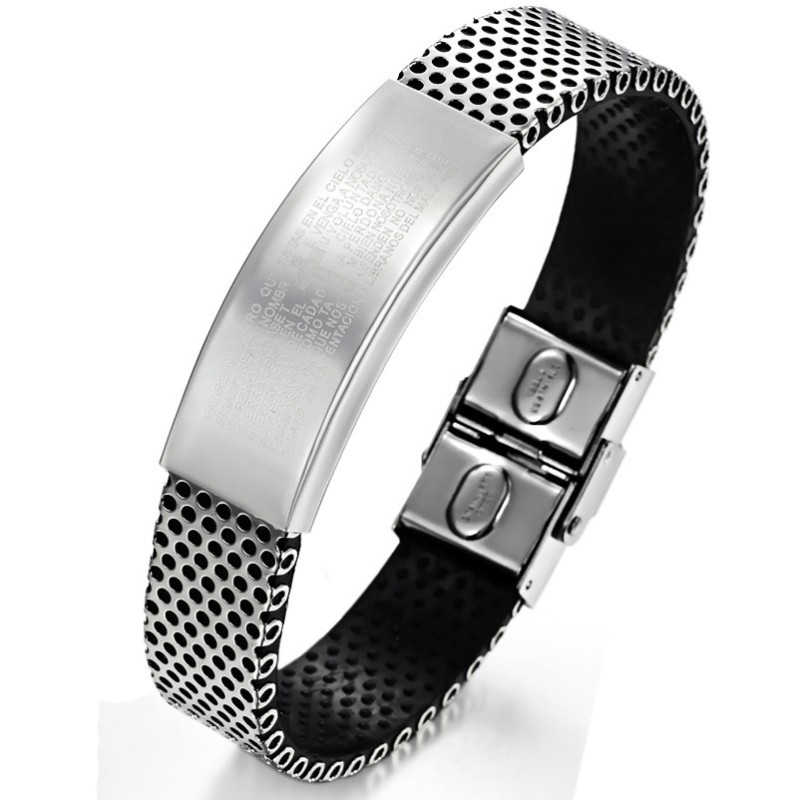 Bracciale In Pelle Di Titanio Nero Facile Da Usare Bracciale In Pelle Di Titanio Nero Facile Da Usare