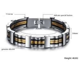 Bracciale In Silicone E Titanio Per Uomo Di Qualità Affidabile