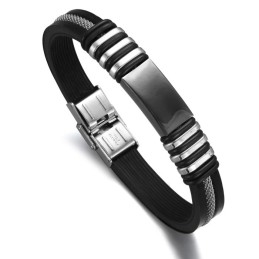 Bracciale In Silicone E Titanio Maschile Di Qualità Superiore