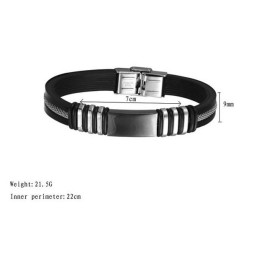 Bracciale In Silicone E Titanio Maschile Di Qualità Superiore