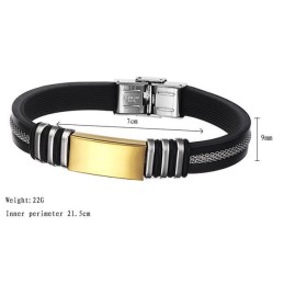 Bracciale In Silicone E Titanio Maschile Di Qualità Superiore