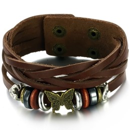 Bracciale In Pelle Di Titanio A Forma Di Farfalla Da Donna Di Alta Qualità