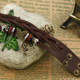 Bracciale In Pelle Di Titanio A Forma Di Farfalla Da Donna Di Alta Qualità