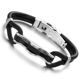 Il Re Della Quantità Bracciale In Pelle Di Titanio Nero