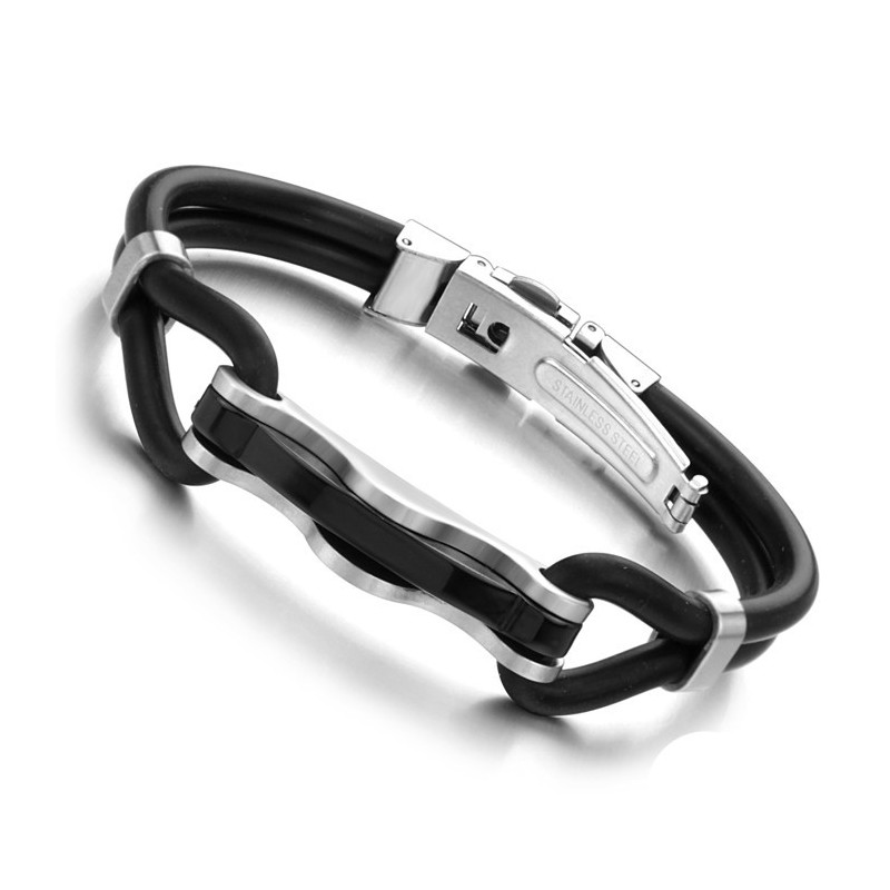 Il Re Della Quantità Bracciale In Pelle Di Titanio Nero Il Re Della Quantità Bracciale In Pelle Di Titanio Nero
