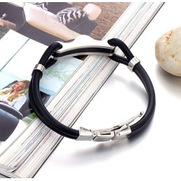 Il Re Della Quantità Bracciale In Pelle Di Titanio Nero