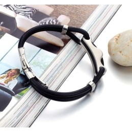 Il Re Della Quantità Bracciale In Pelle Di Titanio Nero