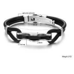 Il Re Della Quantità Bracciale In Pelle Di Titanio Nero