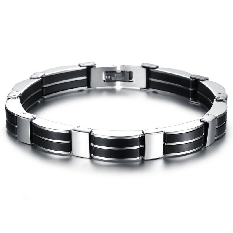 Bracciale In Silicone E Titanio Conciso Per Uomo, Reputazione Affidabile Bracciale In Silicone E Titanio Conciso Per Uomo, Reputazione Affidabile