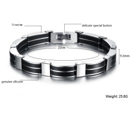 Bracciale In Silicone E Titanio Conciso Per Uomo, Reputazione Affidabile