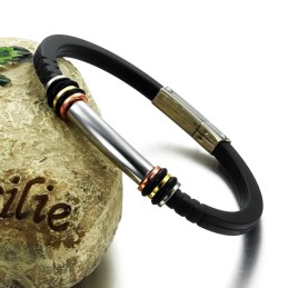 Bracciale In Silicone E Titanio Venduto Bene In Tutto Il Mondo