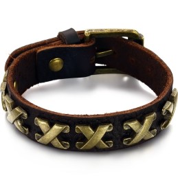 Bracciale In Pelle Di Titanio Con Numeri Romani Di Alta Qualità