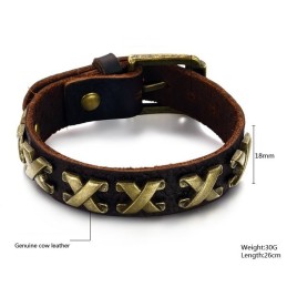 Bracciale In Pelle Di Titanio Con Numeri Romani Di Alta Qualità