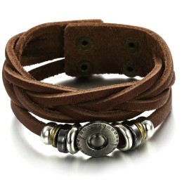 Bracciale In Pelle Di Titanio Retrò Da Uomo, Venduto Bene In Tutto Il Mondo