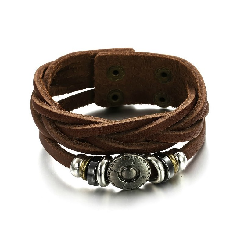Bracciale In Pelle Di Titanio Retrò Da Uomo, Venduto Bene In Tutto Il Mondo Bracciale In Pelle Di Titanio Retrò Da Uomo, Venduto Bene In Tutto Il Mondo