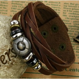 Bracciale In Pelle Di Titanio Retrò Da Uomo, Venduto Bene In Tutto Il Mondo